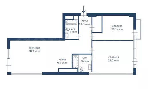 Продажа квартиры площадью 112.4 м² 3 этаж в Баркли Парк по адресу Мещанский, Советской армии ул., вл. 6